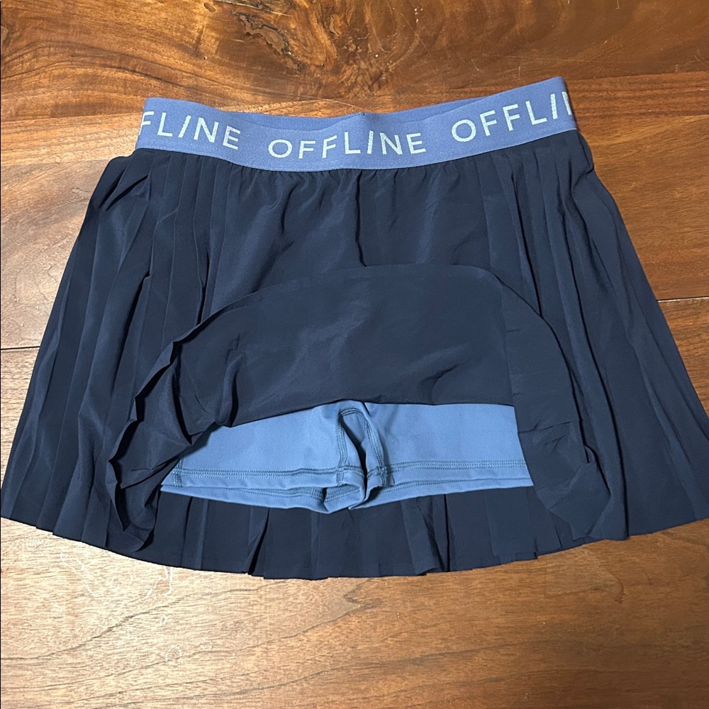 Aerie Offline Skater Skort in Navy/Blue - Medium